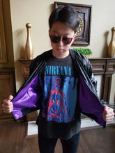 Load image into Gallery viewer, Violet Embroidered Reversible Bomber Jacket