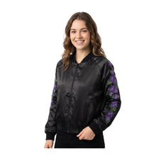 Load image into Gallery viewer, Violet Embroidered Reversible Bomber Jacket