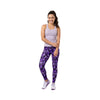 Violet Floral Printed Leggings