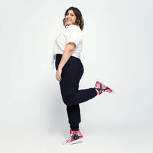 Load image into Gallery viewer, Pink Rose Women's High Top Canvas Sneakers