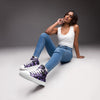 Smoky Violet Women's High Top Canvas Sneakers
