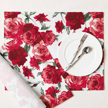 Load image into Gallery viewer, Red Rose Placemat Set