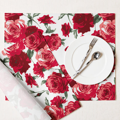 Red Rose Placemat Set