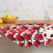 Load image into Gallery viewer, Red Rose Placemat Set