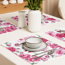 Load image into Gallery viewer, Pink Floral Placemat Set