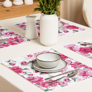 Pink Floral Placemat Set