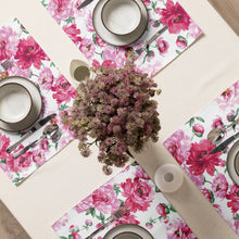 Load image into Gallery viewer, Pink Floral Placemat Set