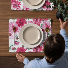 Load image into Gallery viewer, Pink Floral Placemat Set