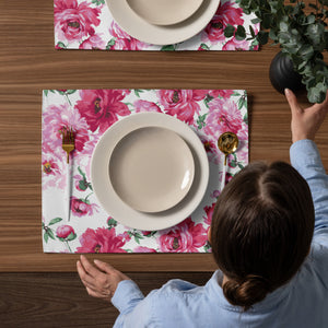 Pink Floral Placemat Set