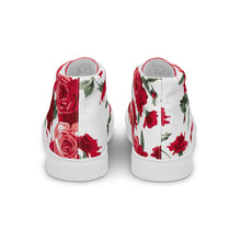 Load image into Gallery viewer, Women&#39;s Red Rose High Top Sneakers