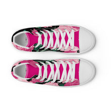 Load image into Gallery viewer, Pink Rose Women&#39;s High Top Canvas Sneakers