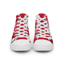 Load image into Gallery viewer, Women&#39;s Red Rose High Top Sneakers