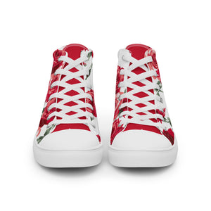 Women's Red Rose High Top Sneakers