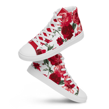 Load image into Gallery viewer, Women&#39;s Red Rose High Top Sneakers