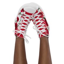 Load image into Gallery viewer, Women&#39;s Red Rose High Top Sneakers