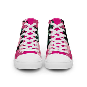 Pink Rose Women's High Top Canvas Sneakers