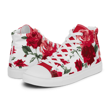 Load image into Gallery viewer, Women&#39;s Red Rose High Top Sneakers