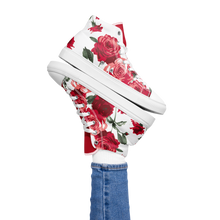 Load image into Gallery viewer, Women&#39;s Red Rose High Top Sneakers