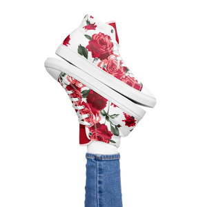 Women's Red Rose High Top Sneakers