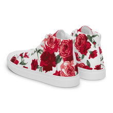 Load image into Gallery viewer, Women&#39;s Red Rose High Top Sneakers