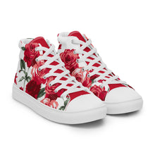 Load image into Gallery viewer, Women&#39;s Red Rose High Top Sneakers