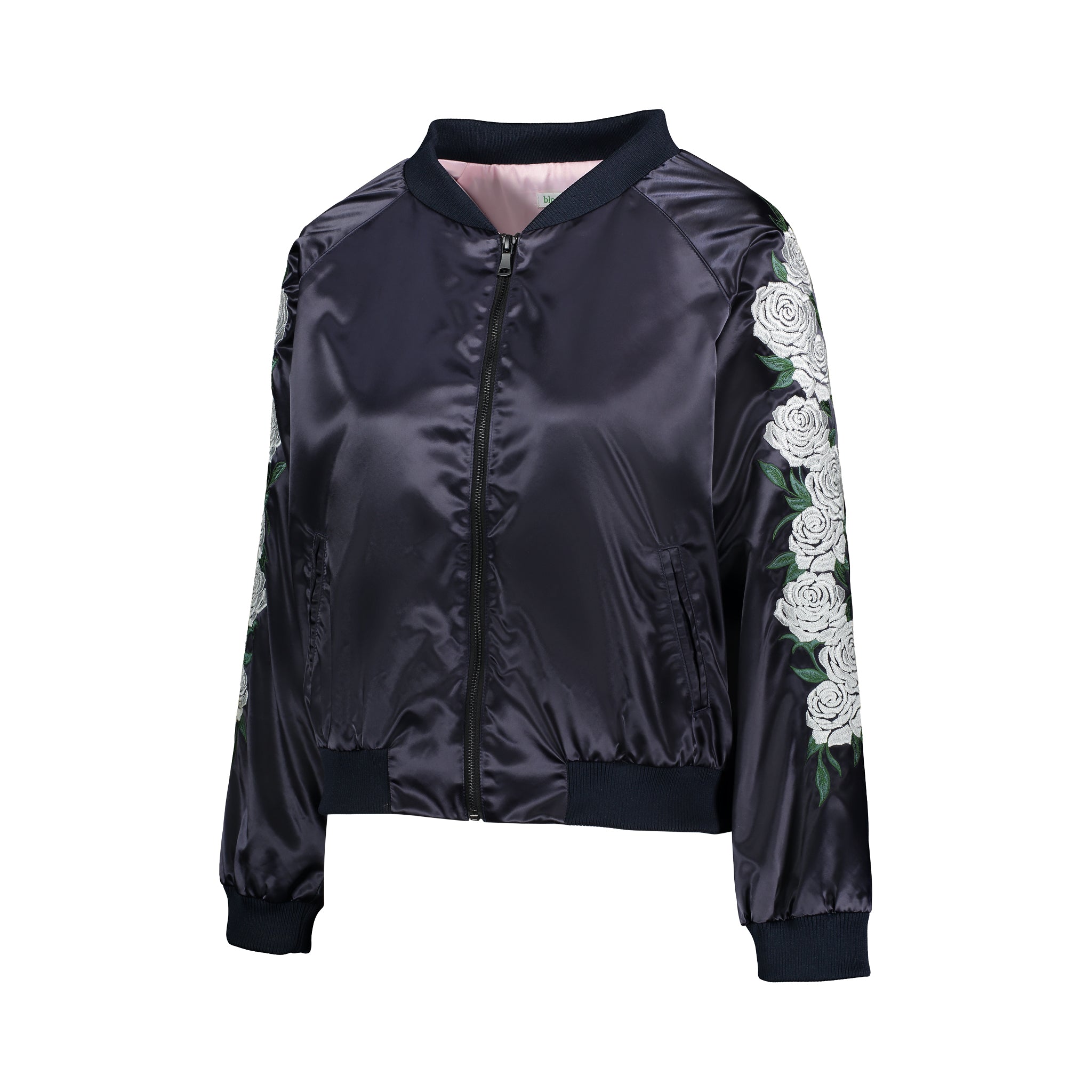 Embroidered reversible jacket offers