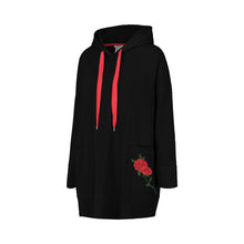 Load image into Gallery viewer, Red Rose Hoodie Dress
