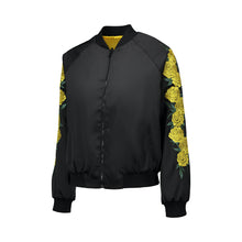Load image into Gallery viewer, Yellow Rose Bomber Jacket