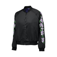 Load image into Gallery viewer, White Violet Bomber Jacket