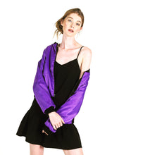 Load image into Gallery viewer, Violet Embroidered Reversible Bomber Jacket