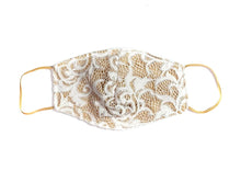 Load image into Gallery viewer, White &amp; Nude Lace Face Mask