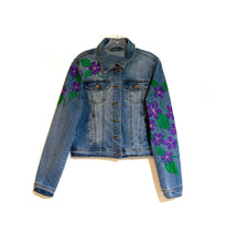 Load image into Gallery viewer, Hand Painted Floral Jean Jacket
