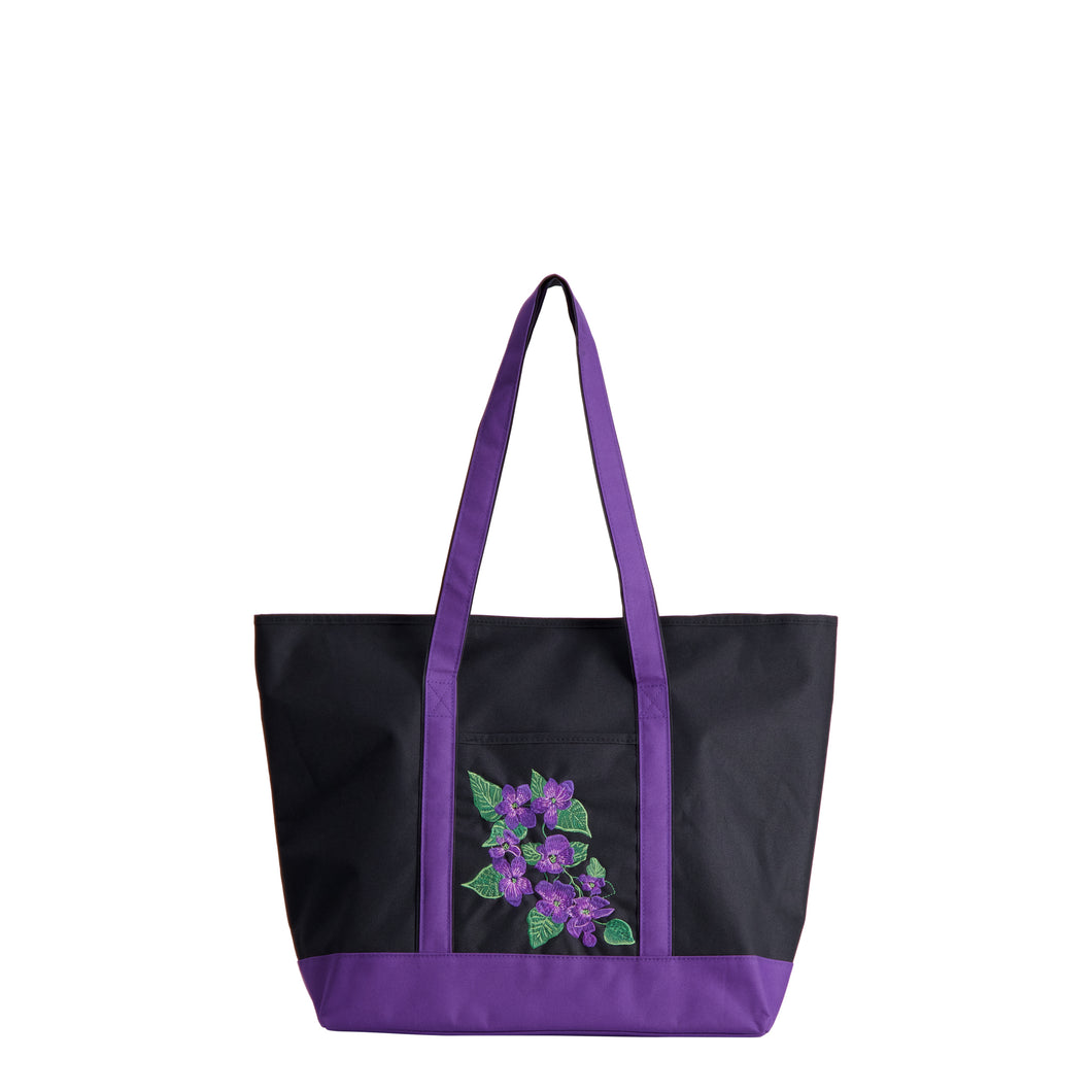 Violet Embroidered Tote Bag