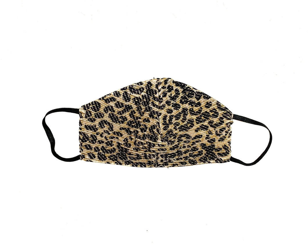 Rouged Metallic Leopard Face Mask