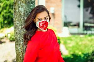Red Rose Face Mask (White Background)