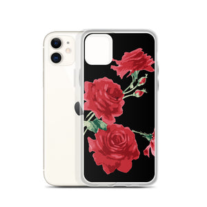 Red Rose (Black Background) iPhone Case