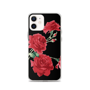 Red Rose (Black Background) iPhone Case
