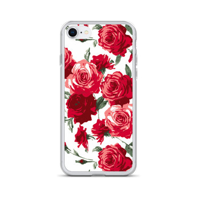 Red Rose (White Background) iPhone Case