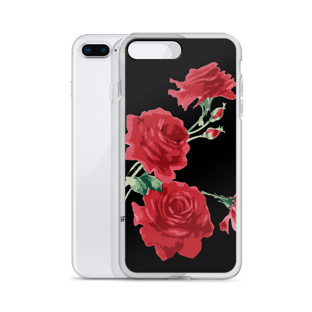 grill Jeg har erkendt det Venlighed Red Rose (Black Background) iPhone Case – Bloomlala