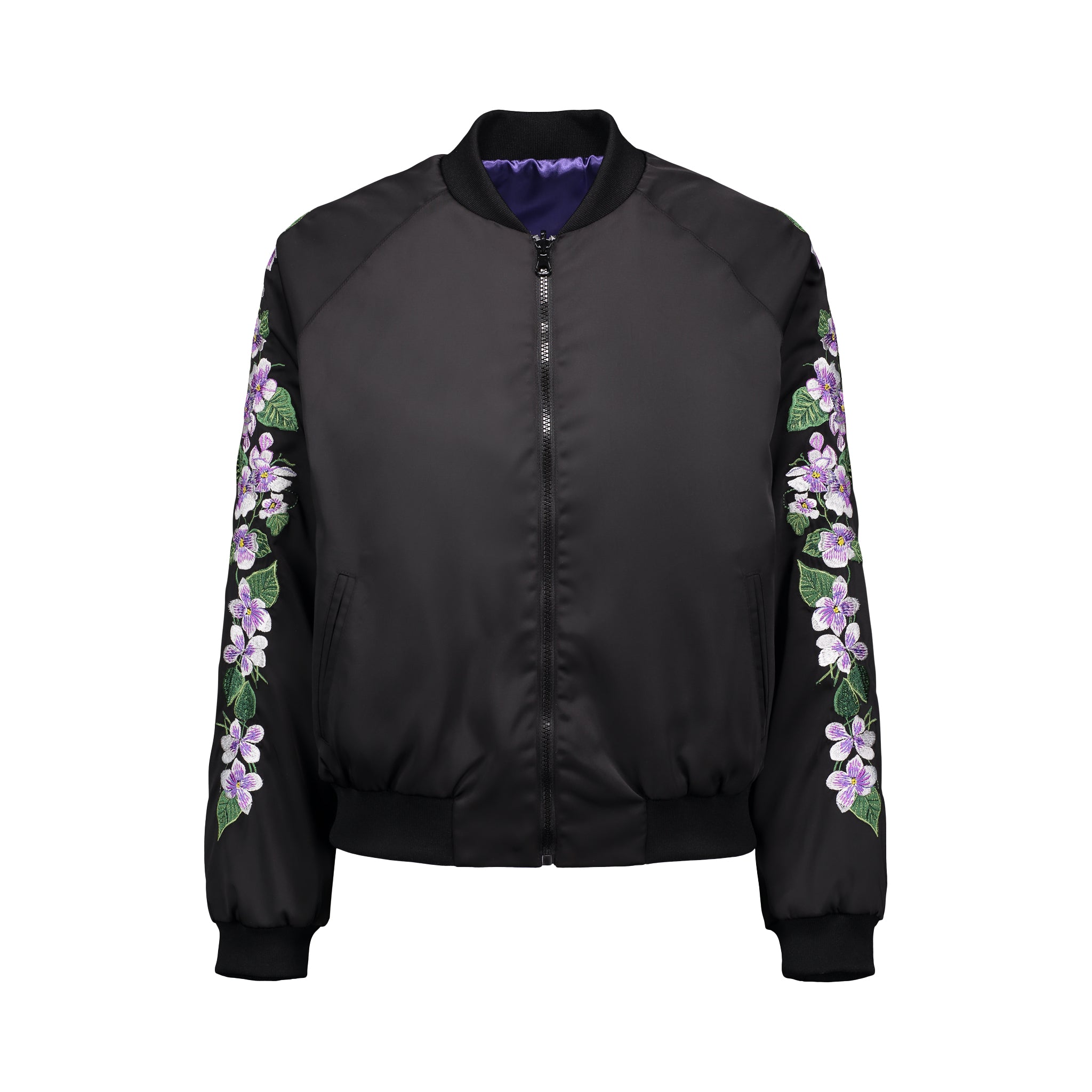 White floral bomber outlet jacket