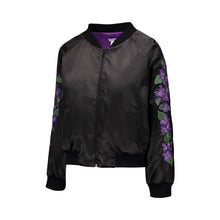 Load image into Gallery viewer, Violet Embroidered Reversible Bomber Jacket