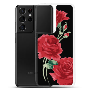 Red Rose (Black Background) Samsung Case