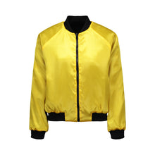 Load image into Gallery viewer, Yellow Pansy Bomber Jacket