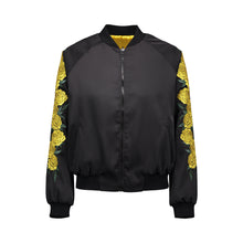 Load image into Gallery viewer, Yellow Rose Bomber Jacket